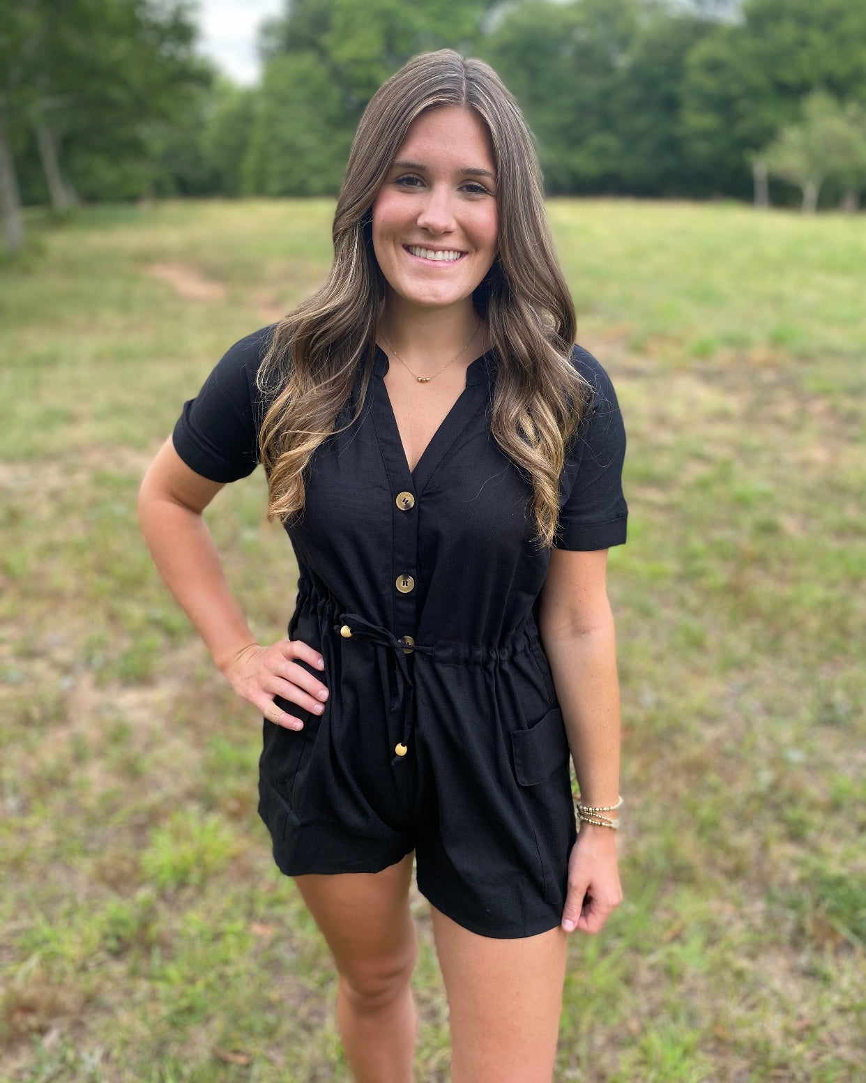 Mollie Black Romper