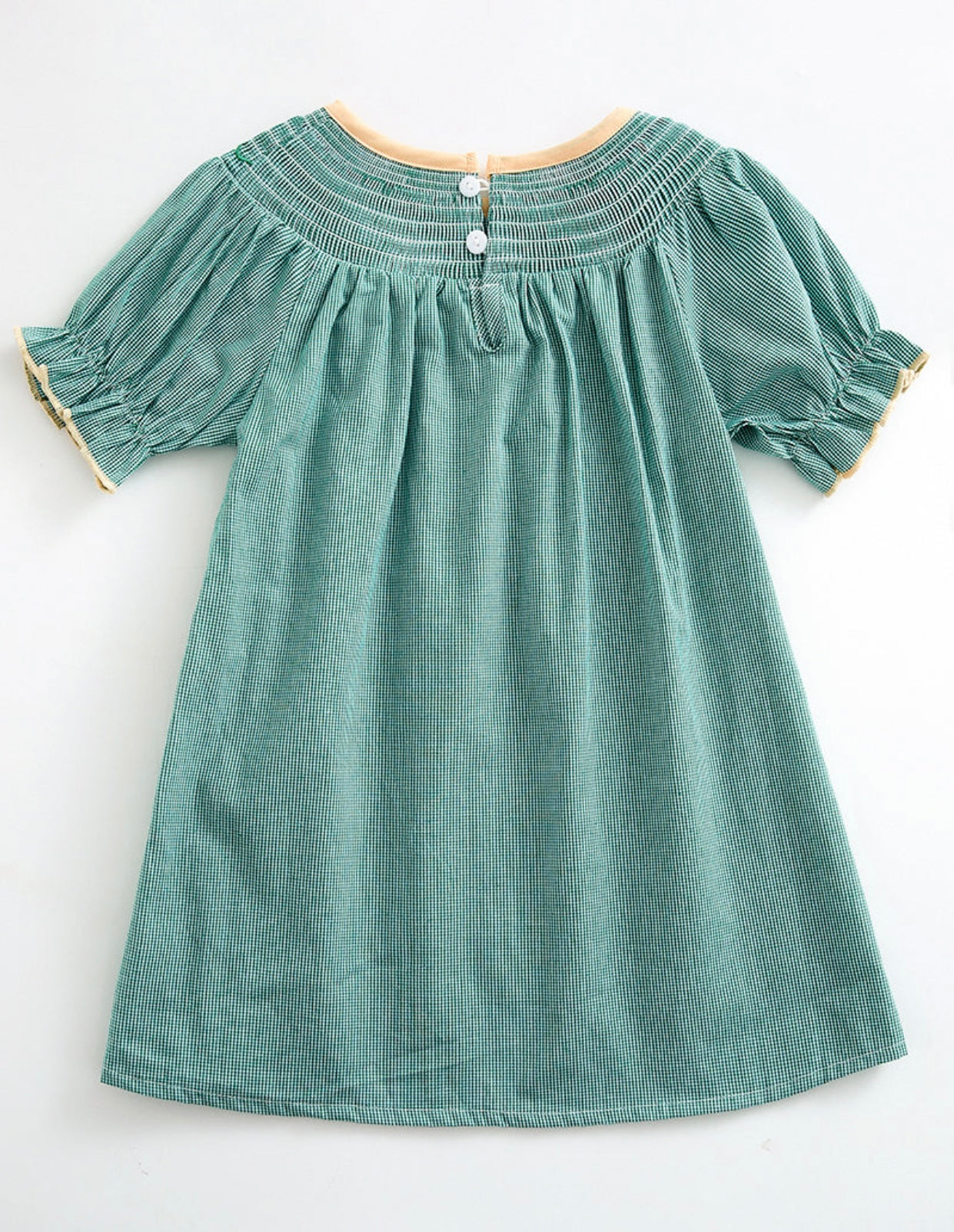 Green Smocked Pumpkin Dress