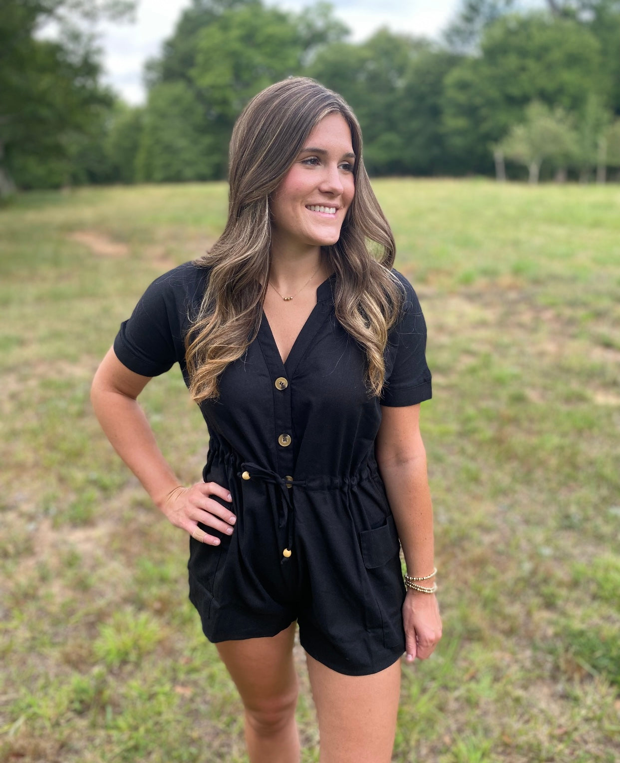 Mollie Black Romper