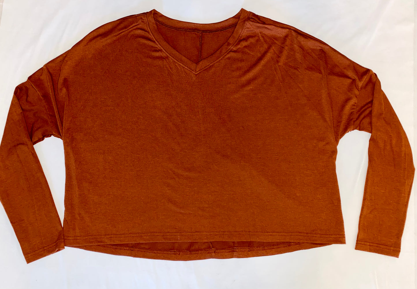 Cinnamon Brown V-Neck Top